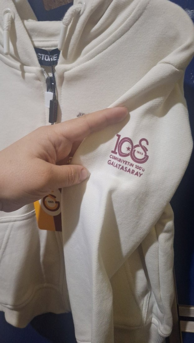 GS orjinal Beyaz Fermuarlı çocuk Sweatshirt - Görsel 3