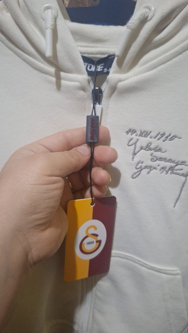 GS orjinal Beyaz Fermuarlı çocuk Sweatshirt - Görsel 4