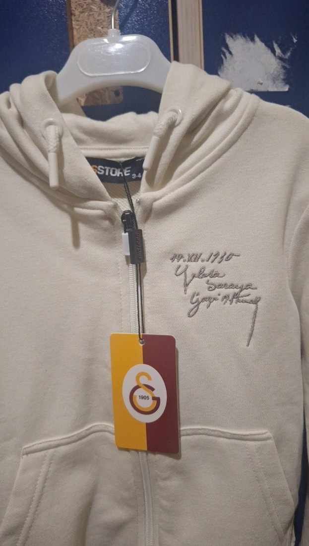 GS orjinal Beyaz Fermuarlı çocuk Sweatshirt - Görsel 2