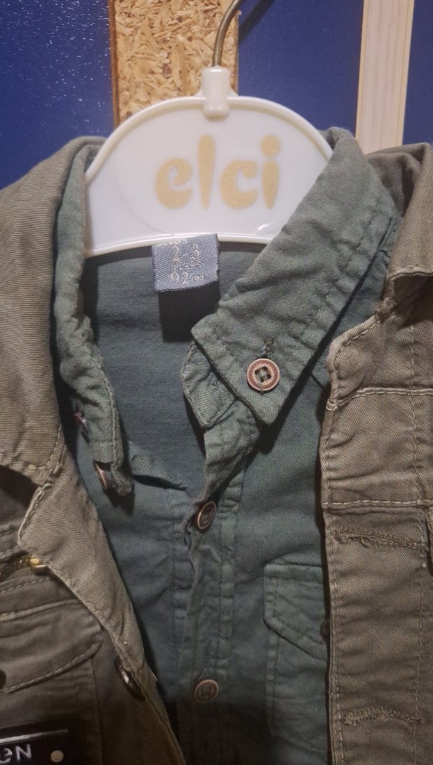 Düğmeli, Kısa Kollu Kamuflaj Denim Yelek - Görsel 3