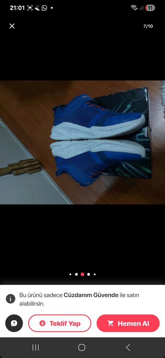 Mavi Erkek Çocuk Spor Ayakkabı skechers - Görsel 4