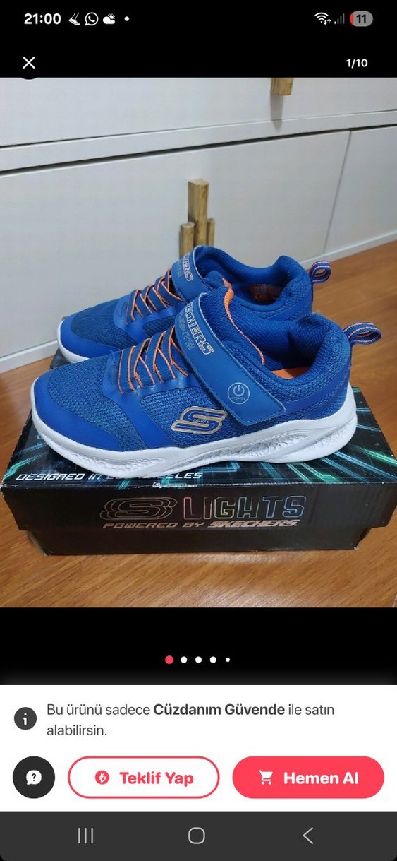 Mavi Erkek Çocuk Spor Ayakkabı skechers - Görsel 3