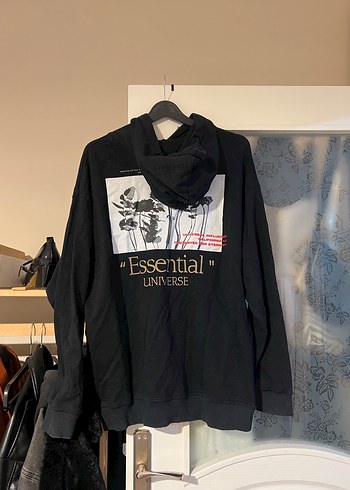 Diğer Siyah Oversize Kapüşonlu Sweatshirt