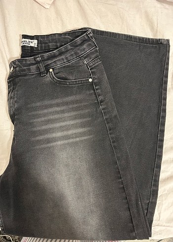 Diğer Koyu Gri Yikamali Denim Jean