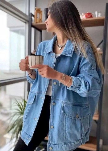 Trendyol & Milla Kadın Açık Mavi Düğmeli Denim Ceket
