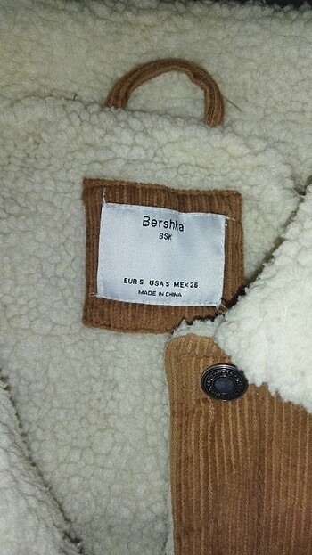 Bershka taba rengi içi yünlü ceket/ S beden