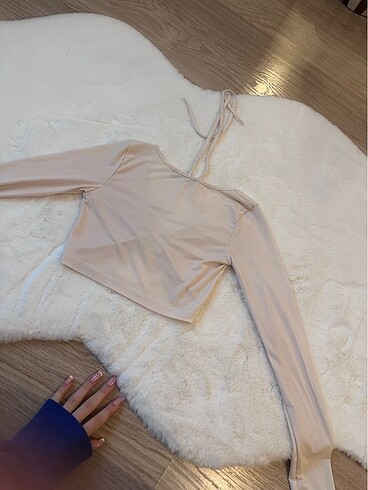 s Beden camel Renk UZUN KOLLU BERSHKA CROP