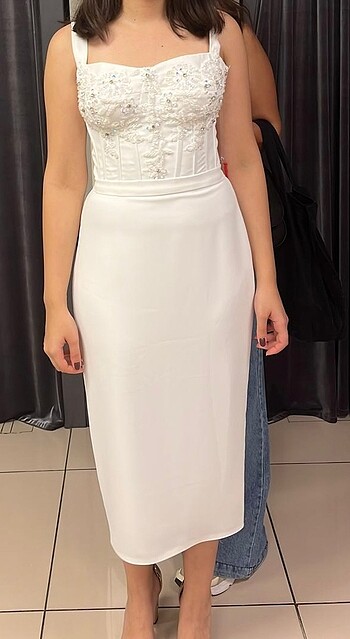 m Beden Beyaz nikah - nişan - mezuniyet elbise