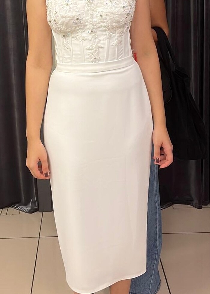 Beyaz nikah - nişan elbise - Görsel 3