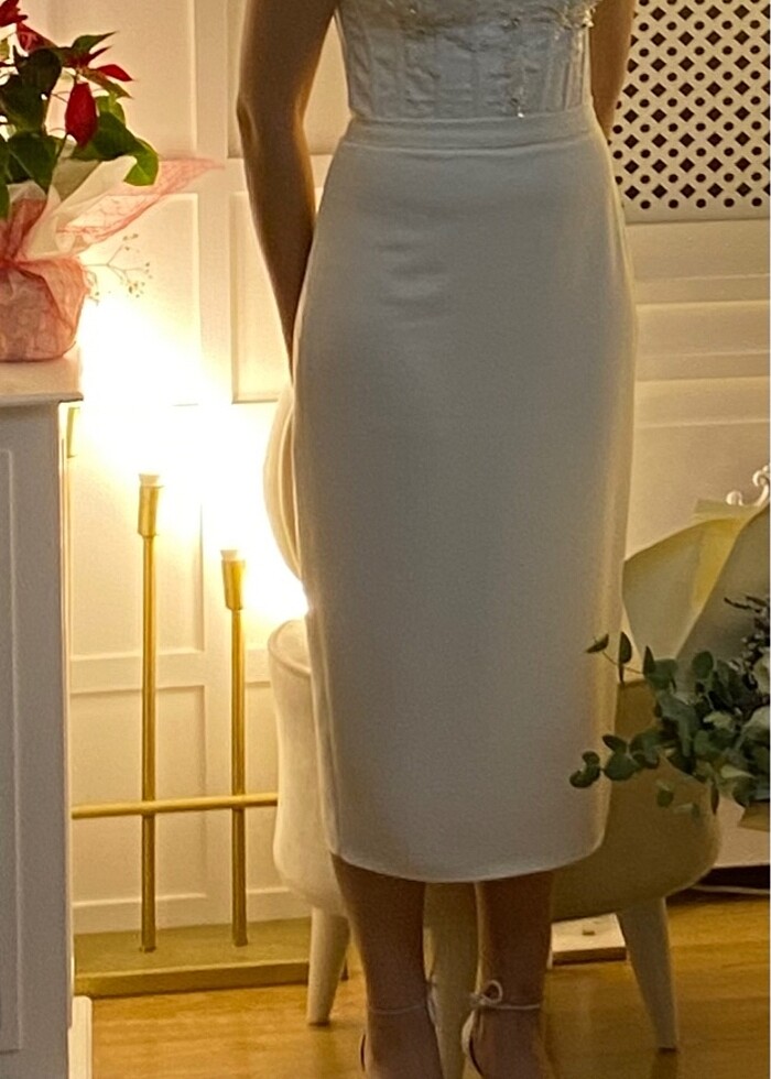 Beyaz nikah - nişan elbise - Görsel 2