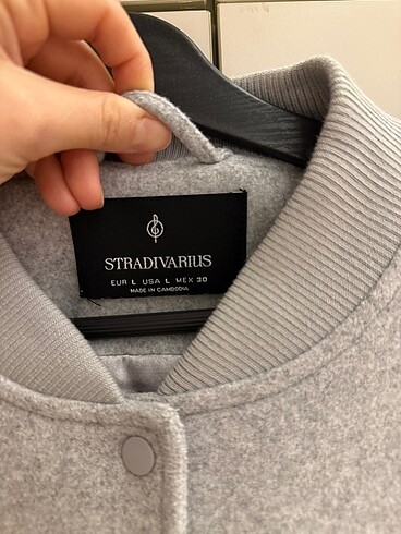 l Beden gri Renk Stradivarius bomber ceket