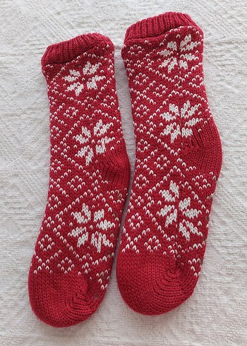 içi peluş sıcak yılbaşı çorap - Görsel 2