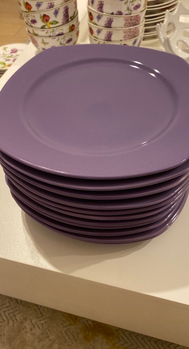 Pastel Mor Tabak seramik 12 adet - Görsel 3