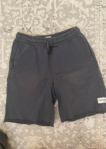 Erkek çocuk  Gri Kısa Kollu Rahat şortluTakım - Görsel 2