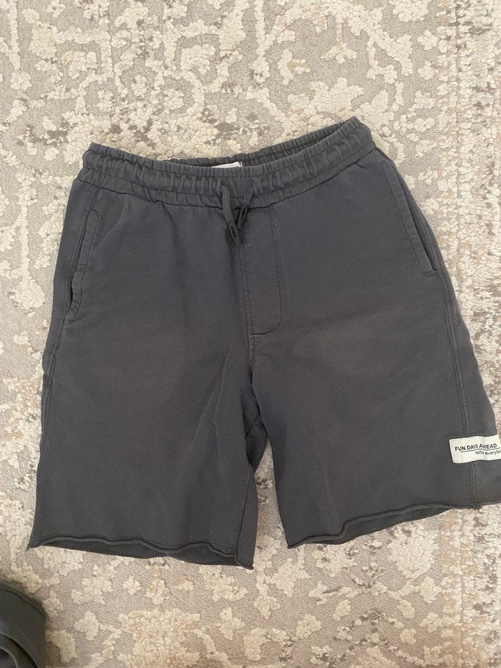 Erkek çocuk  Gri Kısa Kollu Rahat şortluTakım - Görsel 2