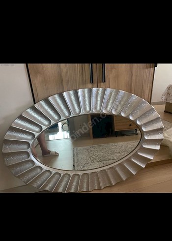 Gri Beyaz Oval Duvar Aynası 80*120 - Görsel 2