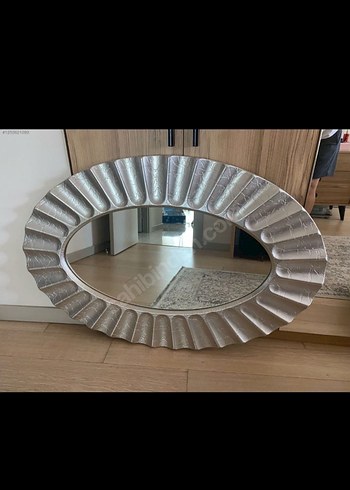 Gri Beyaz Oval Duvar Aynası 80*120 - Görsel 3