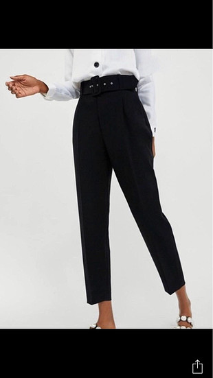 Zara Kemerli Siyah Pantolon