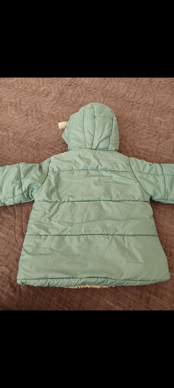 Çocuk Kapüşonlu Peluş Detaylı Mont - Görsel 2