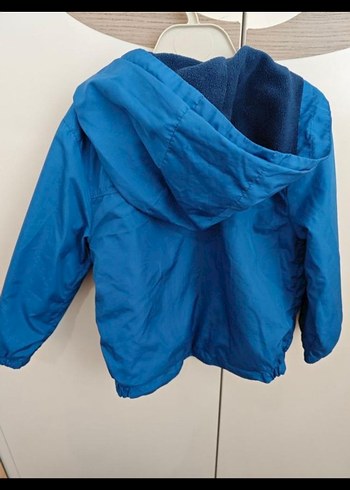 Erkek Çocuk Kapüşonlu Mavi Fermuarlı Rüzgarlık - Görsel 2