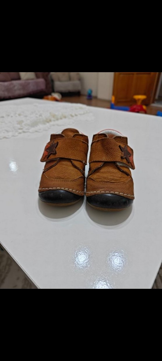 Kahverengi Deri Erkek Bebek İlk Adım Ayakkabısı - Görsel 3