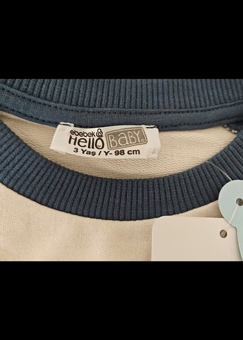 Erkek Çocuk Mavi Pamuklu Sweatshirt - Görsel 3