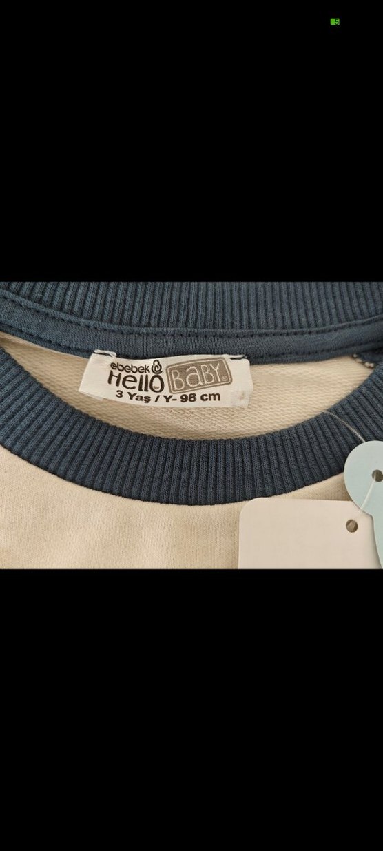 Erkek Çocuk Mavi Pamuklu Sweatshirt - Görsel 3