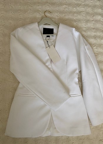 xs Beden beyaz Renk Zara Bele Oturan Blazer Ceket