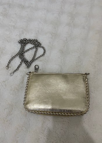 Stradivarius Gold Boncuklu Çanta