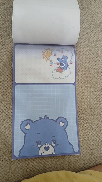  Beden Renk İki yapraklı not defteri care bears lı