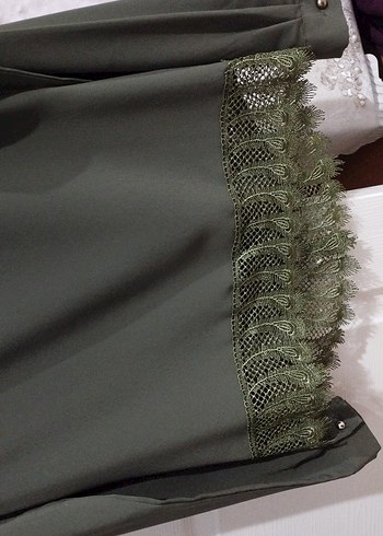 Düğmeli, Yakalı Uzun Kollu Haki gömlek - Görsel 4