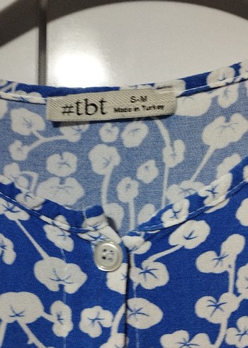 Mavi Çiçekli Pamuklu Uzun Kollu Bohem Elbise - Görsel 4