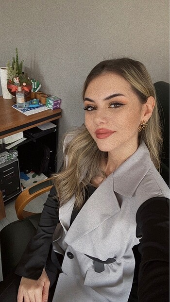 xs Beden gri Renk Gri blazer yelek