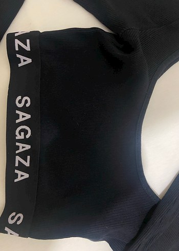 Siyah Baskılı Mini Crop Top - Görsel 4