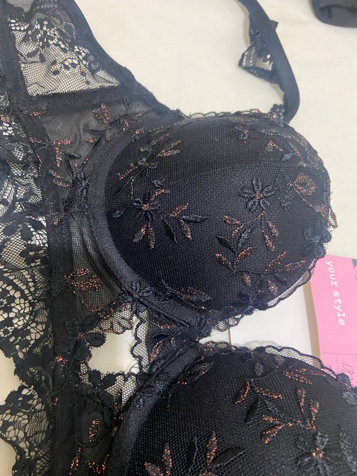 Siyah Baskılı Midi Goth Büstiyer - Görsel 5