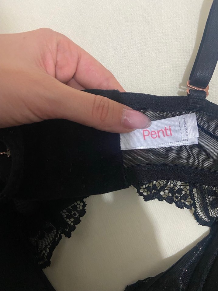 Siyah Baskılı Midi Goth Büstiyer - Görsel 3