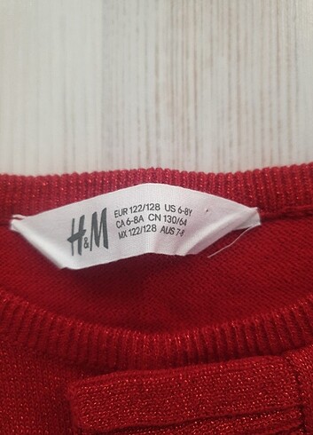 7 Yaş Beden kırmızı Renk H&M triko elbıse