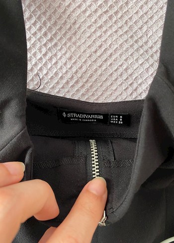 Stradivarius Siyah Fermuarlı Kadın Mini Elbise
