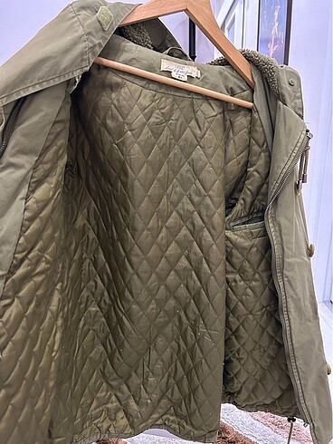H&M 38 Beden Haki Parka - Görsel 3