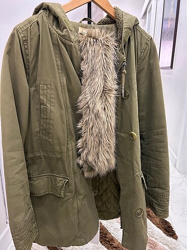 H&M 38 Beden Haki Parka - Görsel 6