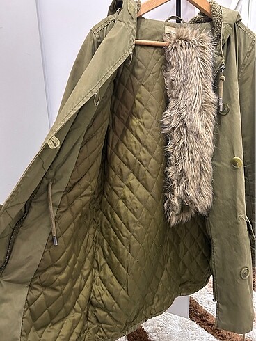 H&M 38 Beden Haki Parka - Görsel 8