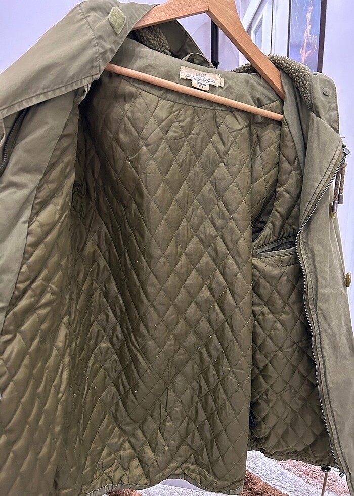 H&M 38 Beden Haki Parka - Görsel 3