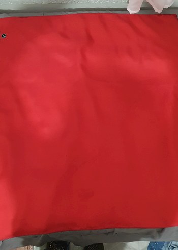 Kadın Kırmızı twil ipek eşarp - Görsel 7