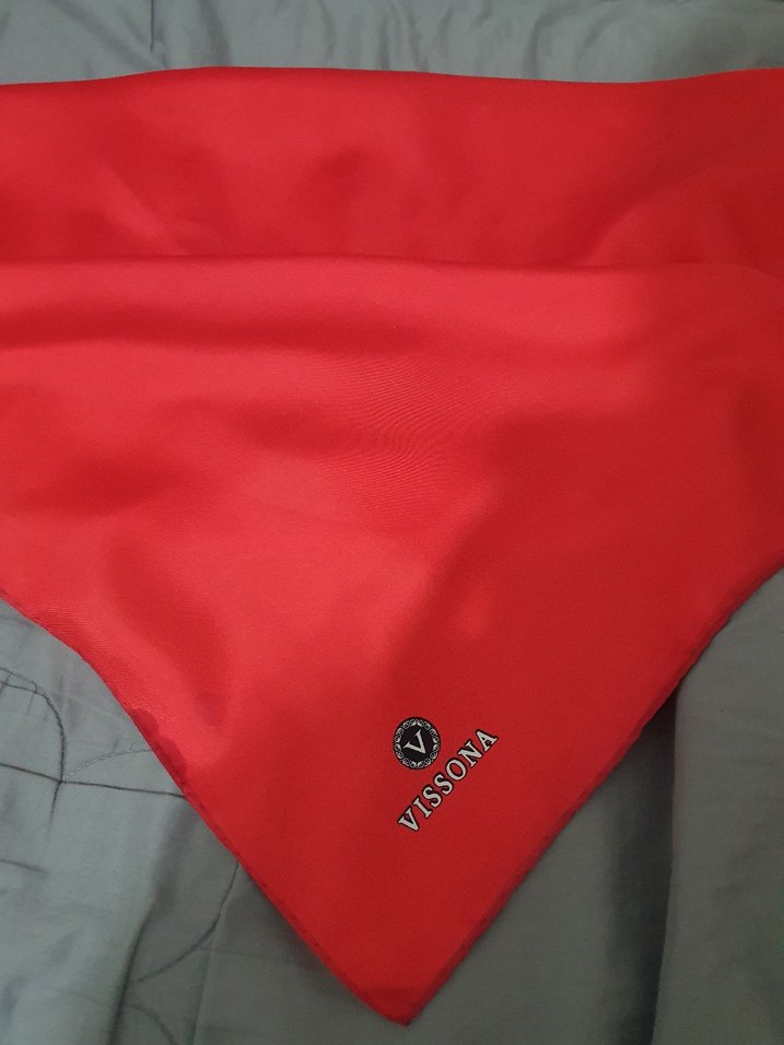 Kadın Kırmızı twil ipek eşarp - Görsel 2