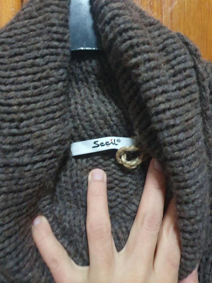 mürdüm Kısa Kollu Boğazlı Triko Elbise - Görsel 2