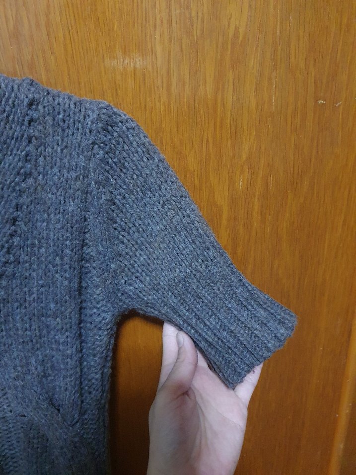 mürdüm Kısa Kollu Boğazlı Triko Elbise - Görsel 4