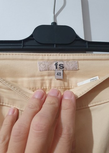 Bej Kadın Keten Kumaş Pantolon - Görsel 2