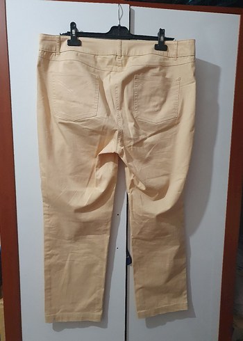 Bej Kadın Keten Kumaş Pantolon - Görsel 3