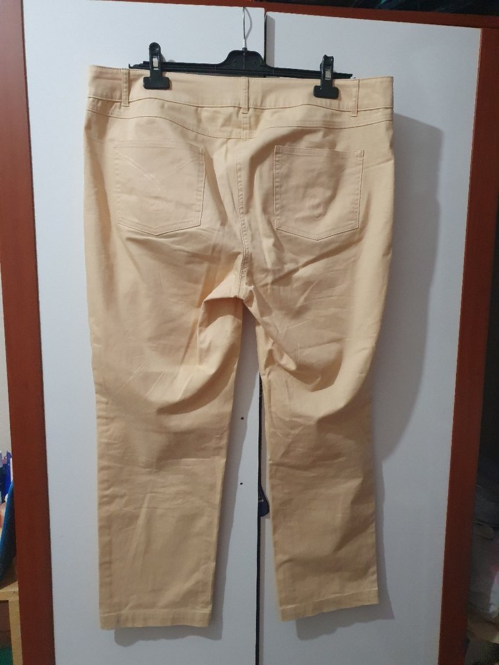 Bej Kadın Keten Kumaş Pantolon - Görsel 3