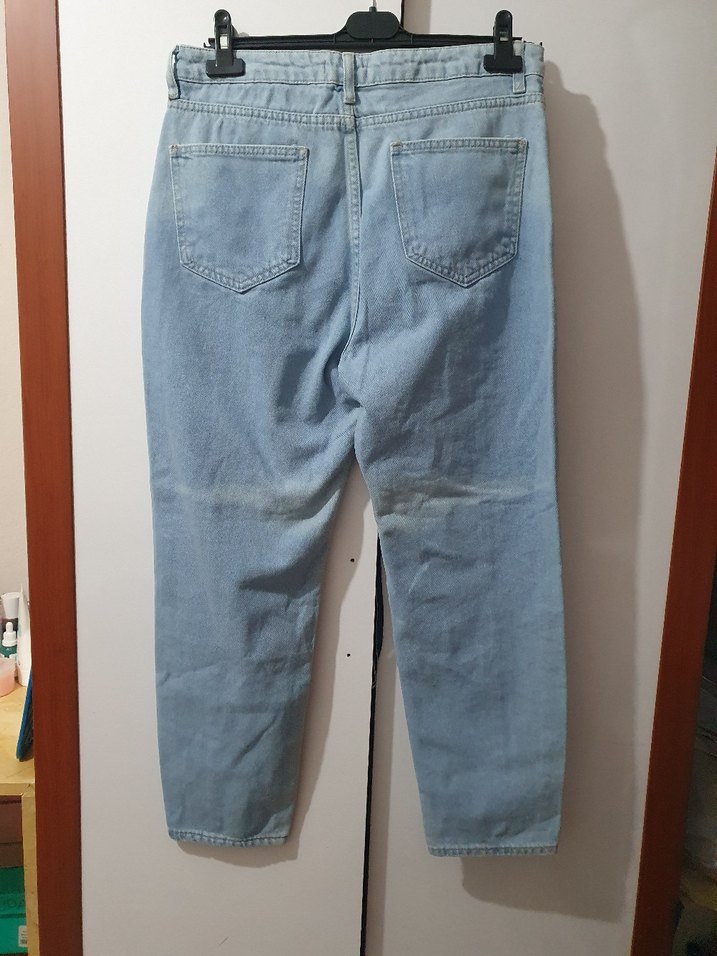 Kadın Mavi Pastel Batik Desenli Denim Pantolon - Görsel 2